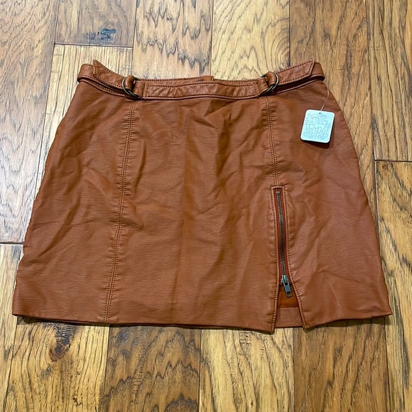 Free People Dresses & Skirts - Free People faux leather mini skirt size 10